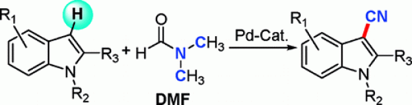 23. Direct Transformation of N,N-Dimethylformamide to −CN: Pd-Catalyzed Cyanation of Heteroarenes via C–H Functionalization, Shengtao Ding and Ning Jiao*, J. Am. Chem. Soc., 2011, 133 (32), pp 12374–12377, DOI: 10.1021/ja204063z