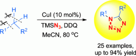 22. Implanting Nitrogen into Hydrocarbon Molecules through C-H and C-C Bond Cleavages : A Direct Approach to Tetrazoles, Feng Chen and Ning Jiao, Angew. Chem. Int. Ed. 2011, 50, 11487, DOI : 10.1002/anie.201105505