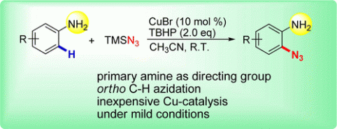 41. Copper-Catalyzed C–H Azidation of Anilines under Mild Conditions, Conghui Tang and Ning Jiao*, J. Am. Chem. Soc., 2012, 134 (46), pp 18924–18927, DOI: 10.1021/ja3089907