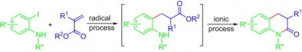 9. The tandem reaction combining radical and ionic processes: an efﬁcient approach to substituted 3,4-dihydroquinolin-2-ones, Wang Zhou and Ning Jiao, Tetrahedron 65 (2009) 1982–1987, doi:10.1016/j.tet.2009.01.027