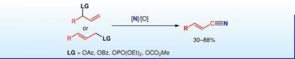 34. An Efficient Approach to Alkenyl Nitriles from Allyl Esters Approach to Alkenyl Nitriles, Wang Zhou and Ning Jiao*, SYNLETT 2011, No. 7, pp 0887, DOI: 10.1055/s-0030-1259719