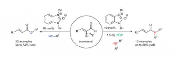 46. NHC-catalyzed C–O or C–N bond formation: eﬃcient approaches, Bo Zhang, Peng Feng and Ning Jiao*,  Chem. Commun., 2012, 48, 7280, DOI: 10.1039/c2cc32862c