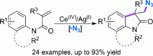 66. Ag-Promoted Azido-Carbocyclization of Activated Alkenes via C[BOND]H Bond Cleavage, Yizhi Yuan, Kui Wang, and Ning Jiao*, Chem. Asian J. 2013, 8, 2932, DOI : 10.1002/asia.201300960