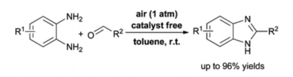 52. Catalyst free approach to benzimidazoles using air as the oxidant at room temperature, Chun Zhang and Ning Jiao*, Green Chem., 2012, 14, 3273, DOI: 10.1039/c2gc36416f