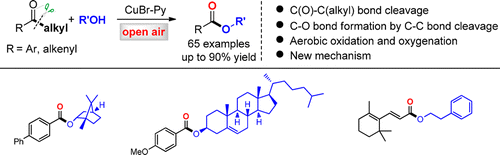 75. From Ketones to Esters by a Cu-Catalyzed Highly Selective C(CO)− C(alkyl) Bond Cleavage: Aerobic Oxidation and Oxygenation with Air, Xiaoqiang Huang, Xinyao Li,and Ning Jiao*. J. Am. Chem. Soc., 2014, 136 (42), pp 14858.