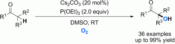 76. Highly Efficient C[BOND]H Hydroxylation of Carbonyl Compounds with Oxygen under Mild Conditions, Yu-Feng Liang, Dr. Ning Jiao, Angew. Chem. Int. Ed., 53: 548–552. doi: 10.1002/anie.201308698