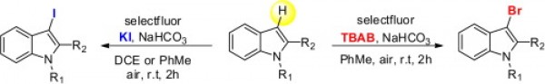 81. The direct C–H halogenations of indoles, Leilei Shi, Dongmei Zhang and Ning Jiao*, Tetrahedron Letters 55 (2014) 2243, doi: 10.1016/j.tetlet.2014.02.071