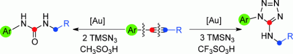 110. Splitting a Substrate into Three Parts: Gold-Catalyzed Nitrogenation of Alkynes by C-C and C≡C Bond Cleavage, Chong Qin1, Xiaodong Shi* and Ning Jiao*, Angew. Chem. Int. Ed., 55: 350–354. doi: 10.1002/anie.201508347