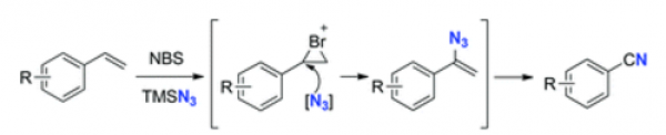 87. NBS mediated nitriles synthesis through C[double bond, length as m-dash]C double bond cleavage, Xiaolin Zong,a  Qing-Zhong Zhenga  and  Ning Jiao*, Org. Biomol. Chem., 2014, 12, 1198, DOI: 10.1039/c3ob42118j