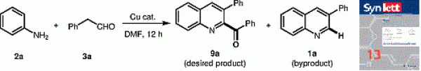 142. Copper-catalyzed Aerobic Oxidation and Oxygenation of Anilines and Acetaldehydes with Dioxygen for the Concise Synthesis of 2-Aroylquinolines, Ziyuan Li,* Xiaoyang Wang, Lifang Ma, and Ning Jiao*, Synlett 2017, accepted (invited).